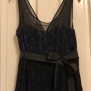 Torrid Black Lace Dress Purple Blue Underlay